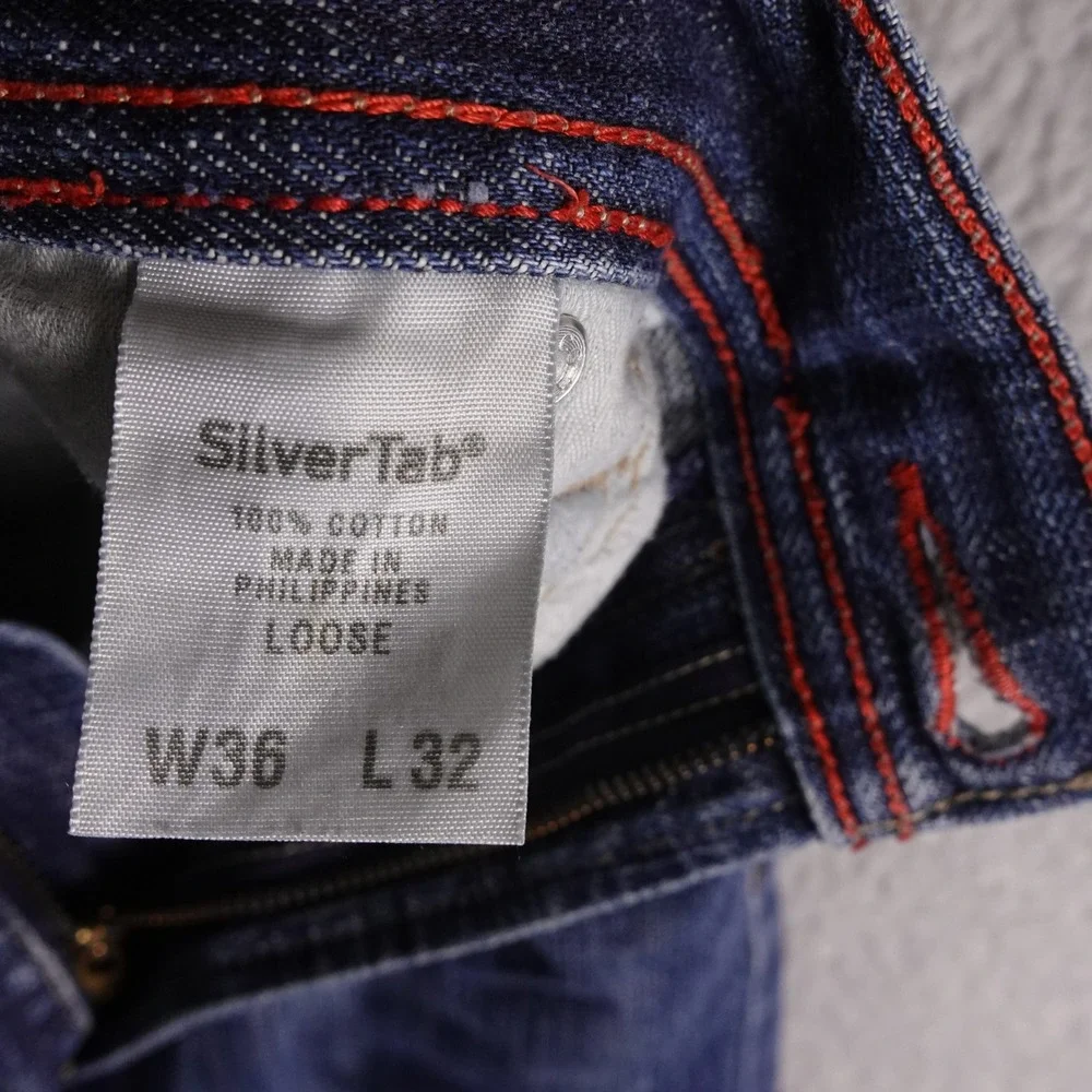 Levis SilverTab Loose Fit Jeans Mens 36x32 Blue Dark Wash Denim 90s Streetwear